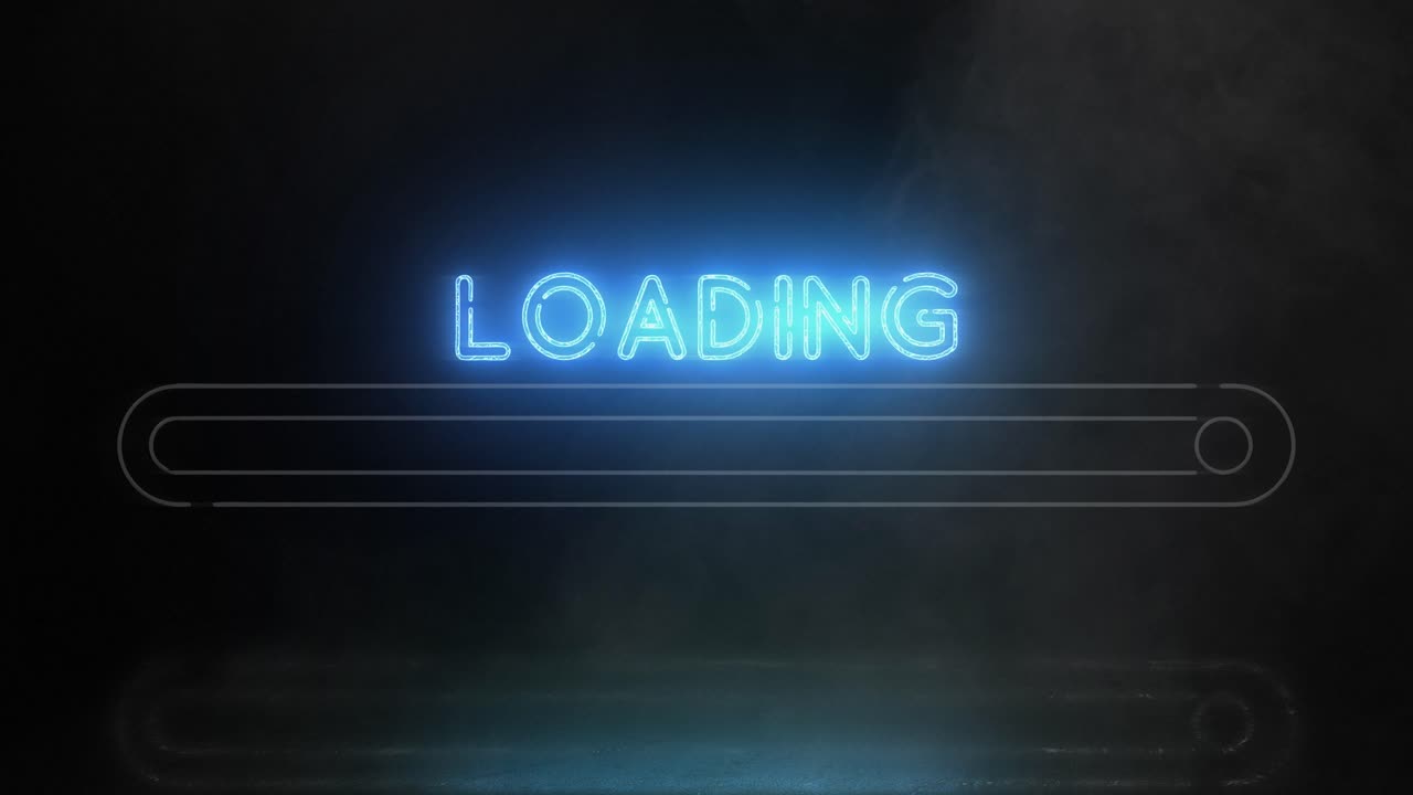 자외선 발광 네온 로딩 진행 바 아이콘 연기 또는 안개 효과