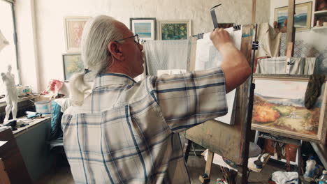 artist drawing in studio