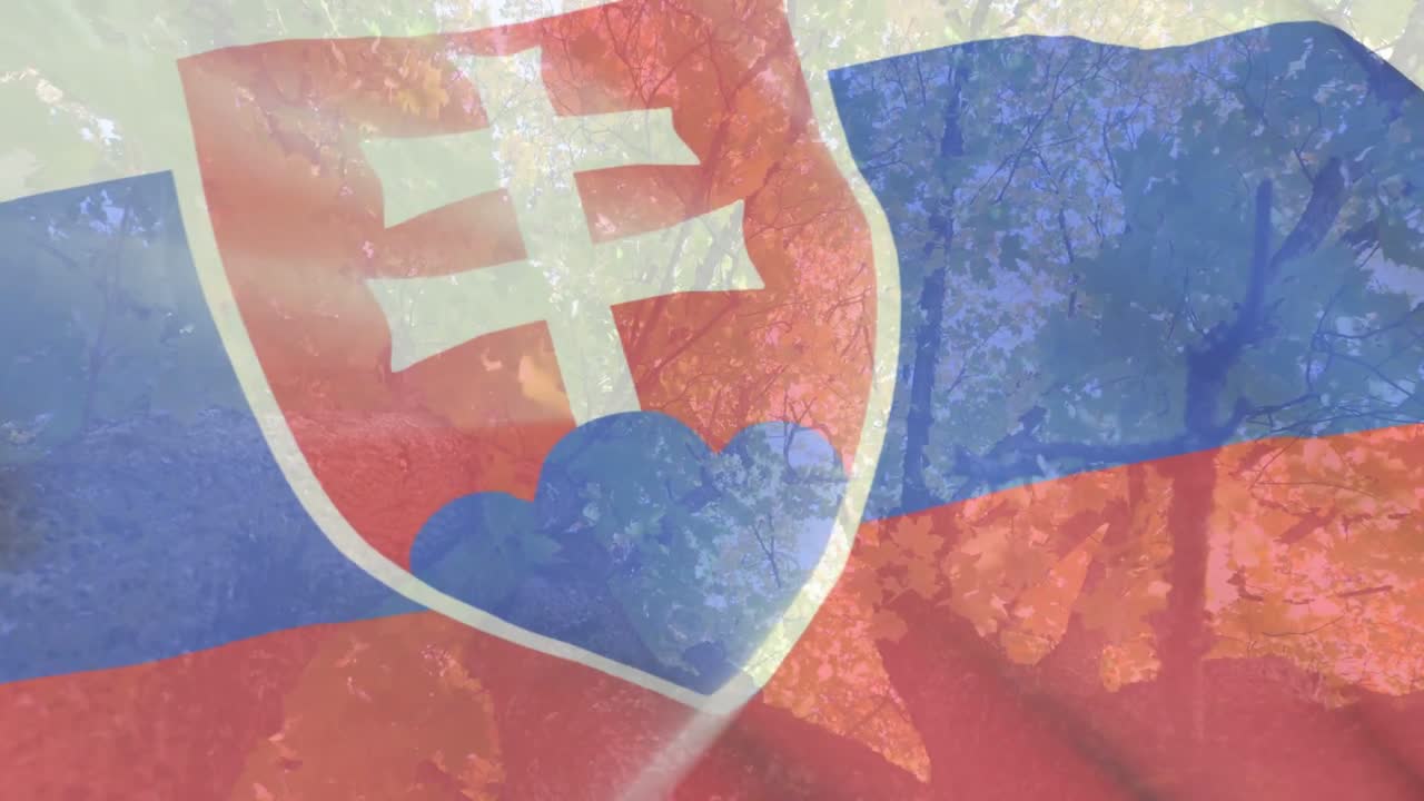 Vídeo vertical: Bandeira tricolor tremulando na brisa, brasão se movendo e captando a luz para branding.