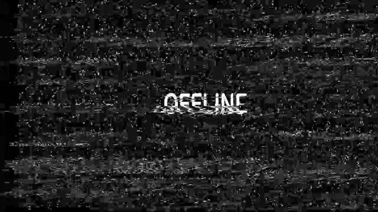 Offline-Text mit Retro-Glitch- und Rausch-Effekt