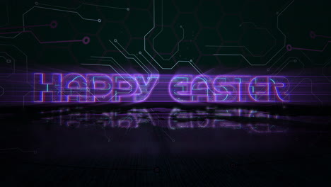 Happy-Easter-with-computer-scheme-on-digital-stage