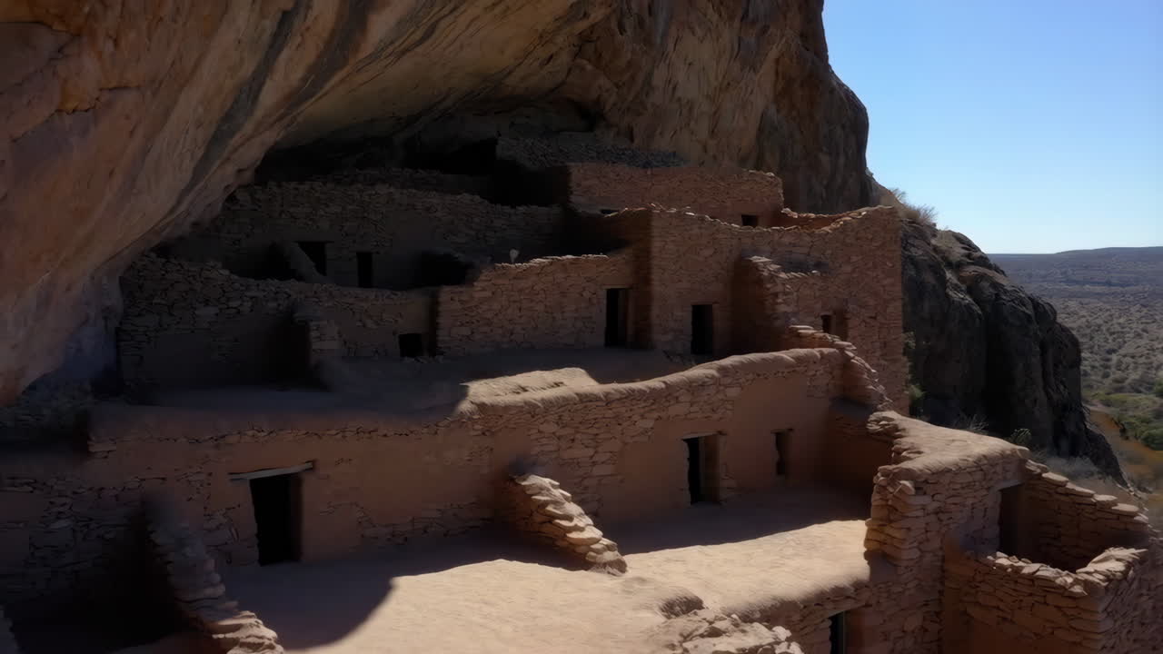 Ancient Cliff Dwelling Ruins in Cave