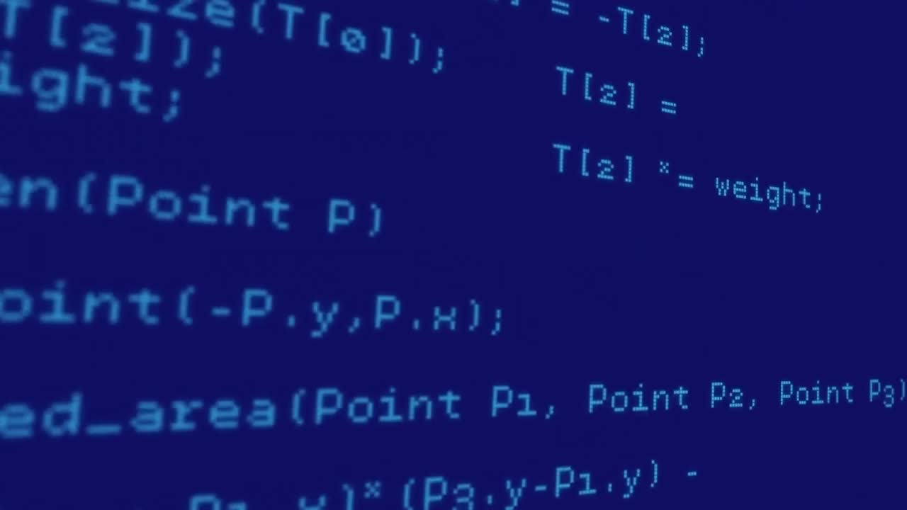 animación del procesamiento de datos contra un fondo azul.