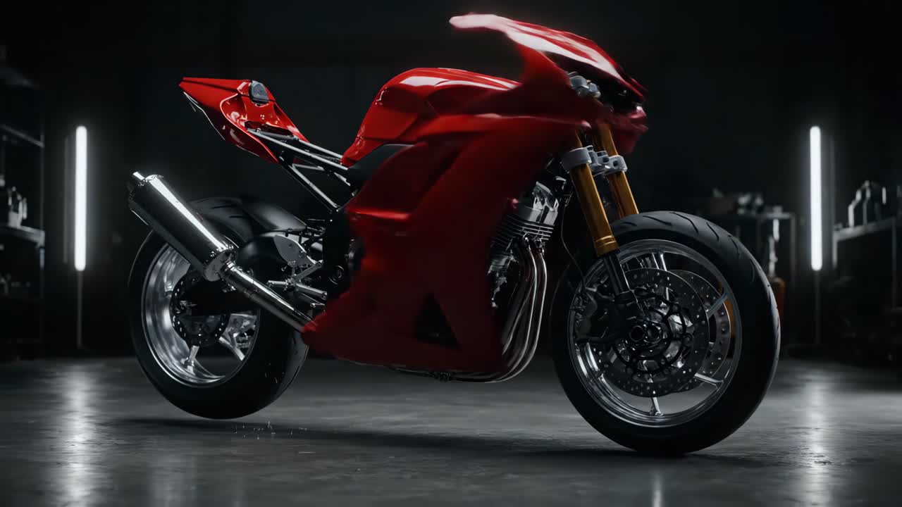 Red Custom Motorcycle