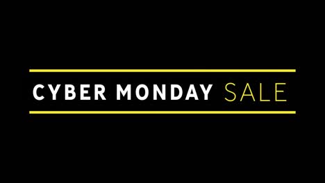 Texto-De-Venta-De-Cyber-Monday-Blanco-Y-Amarillo-Que-Aparece-En-Una-Pantalla-Negra