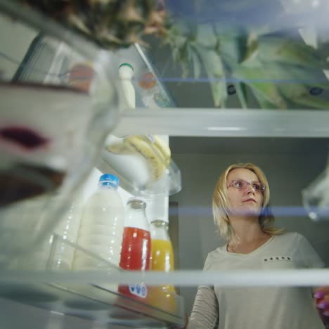 delicious cakes in the fridge