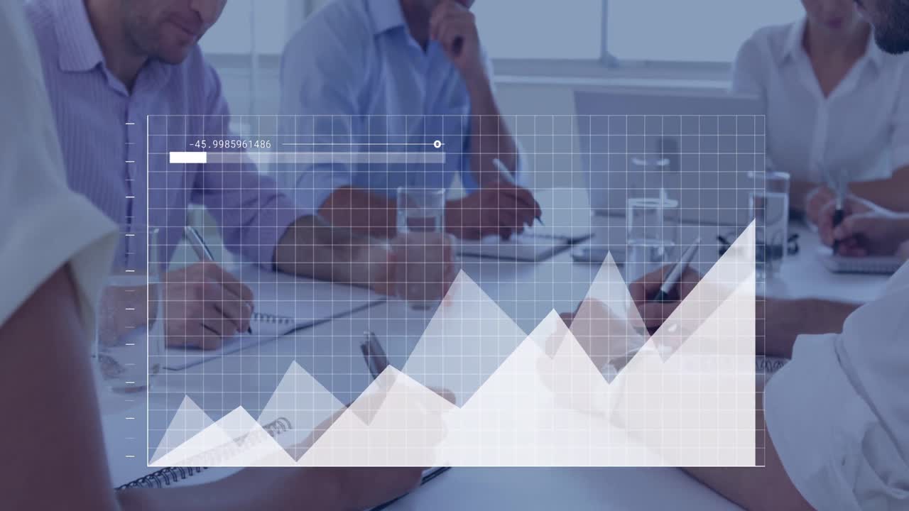 animación del gráfico sobre el grupo caucásico de personas de negocios