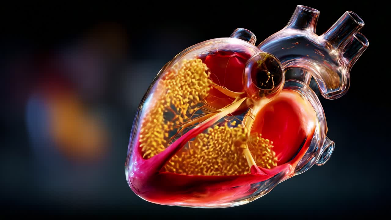 A Vivid Exploration of the Human Heart, Showcasing the Intricate Anatomy and Vibrant Structure of Cardiac Functionality in 3D Detail, Emphasizing Circulation and Vital Processes