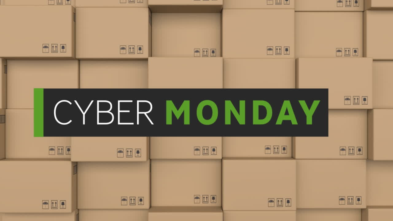 Cyber Monday with parcels stacked up