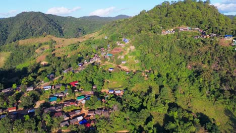 northern thailand mae hong son province landscape mountain aerial drone footage