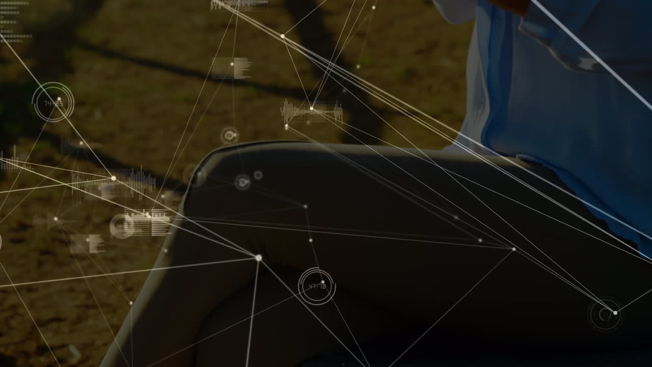 vr 헤드 ⁇ 을 사용하는 비즈니스맨을 통한 연결 네트워크의 애니메이션