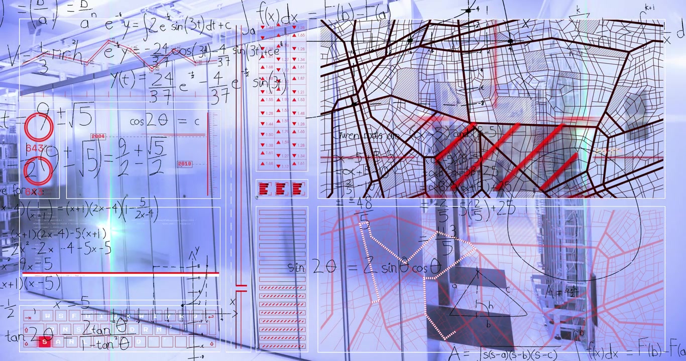 Animation of mathematical equations and data processing over computer servers