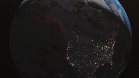 la tierra de los estados unidos virginia noche