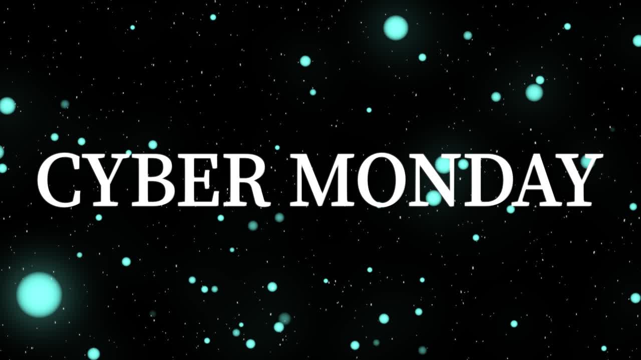 Cyber Monday sale event text animation motion graphics