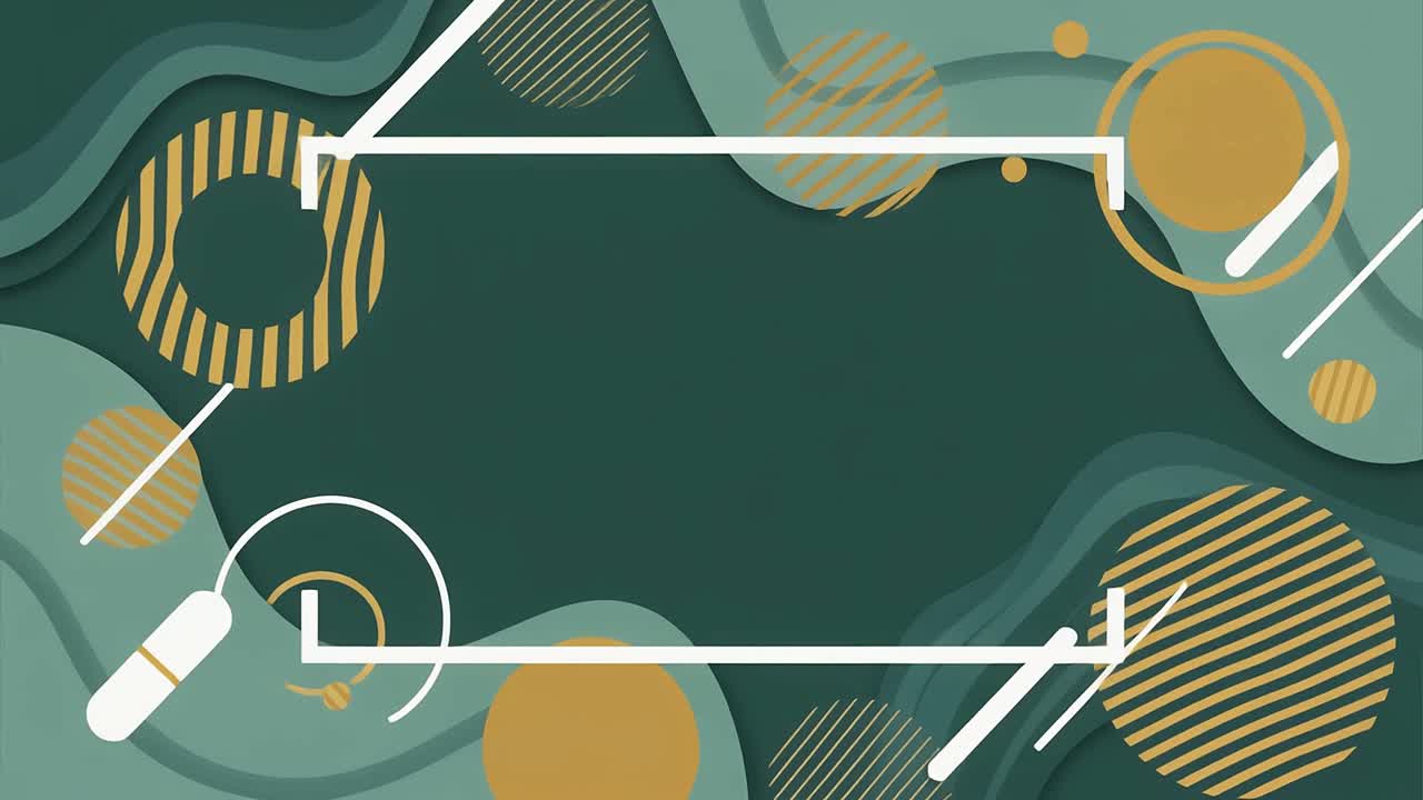 Abstract Geometric Animation with Frame on Green Background