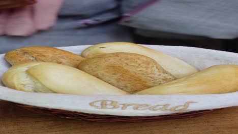 a basket of freshly baked bread