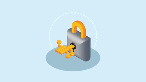 safe secure padlock locked animation