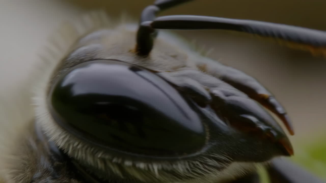 Macro Close-Up of a Bee's Eye