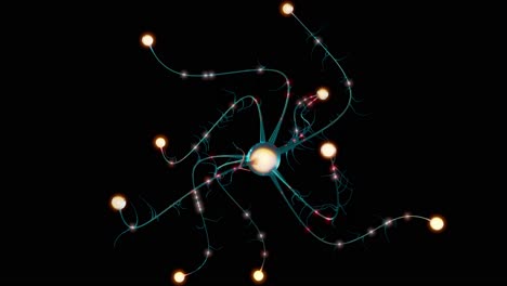 abstract visualization of a glowing neural network within a simulated brain environment