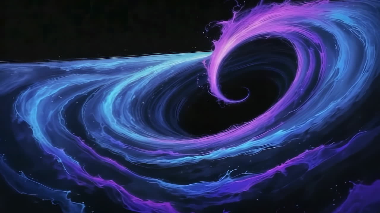 Abstract Swirling Blue and Purple Energy Vortex