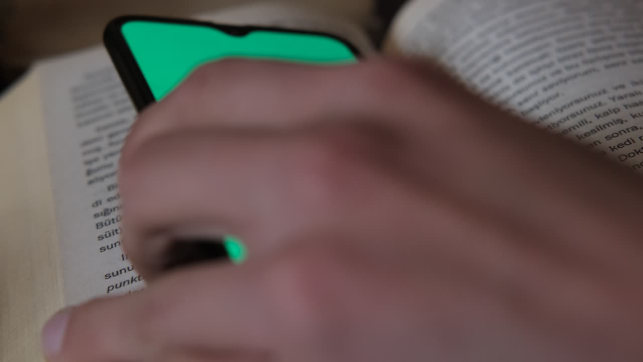 pantalla verde del libro en línea