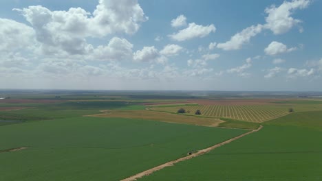 aerial view of agricultural fields