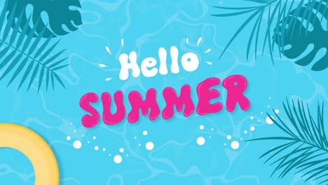 cartoon hello summer text intro or opening