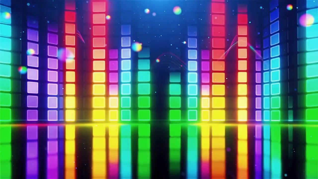 Futuristic Rainbow Neon Music Equalizer Visualizer Background