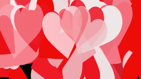 fondo negro con corazones en movimiento