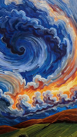 abstract stormy sky painting