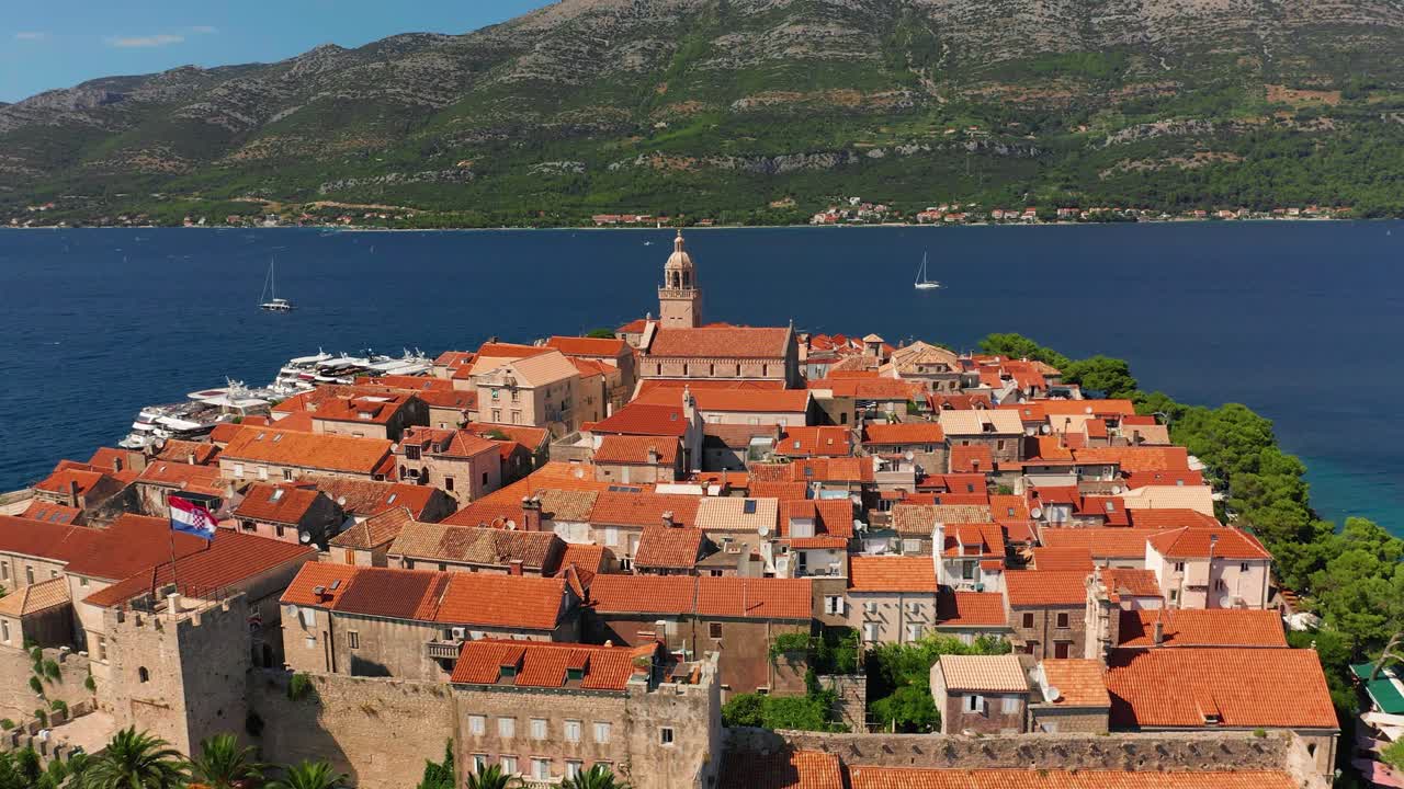 korcula, 크로아티아의 조감도