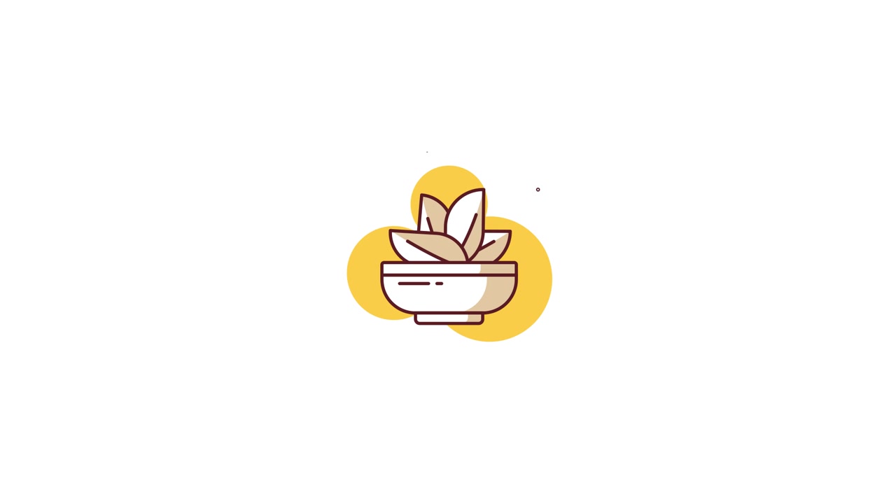 Ilustração Animada de uma Tigela de Salada Fresca
