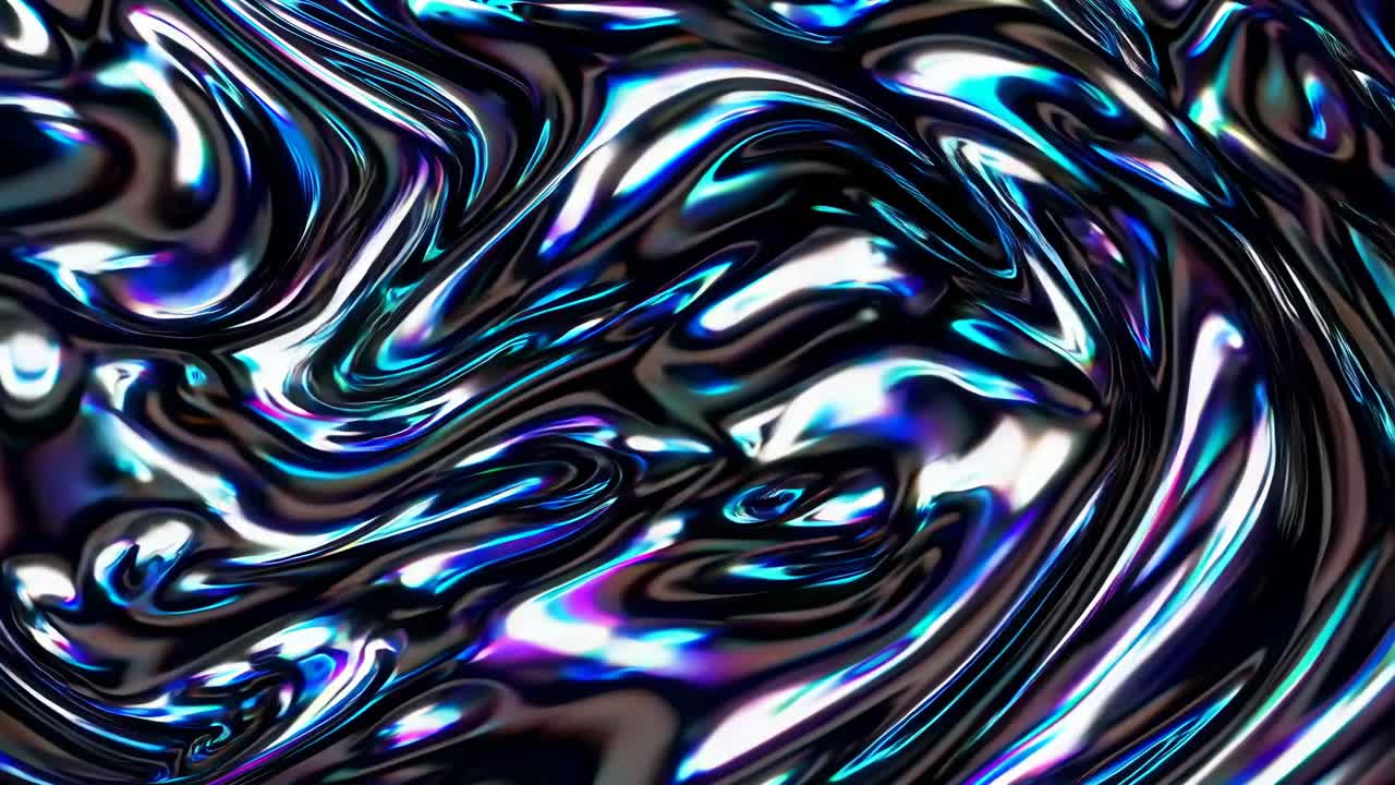 Abstract Iridescent Liquid Metal Texture