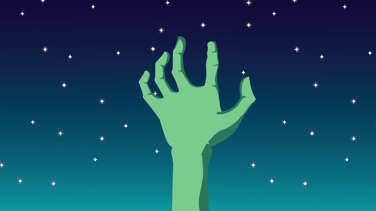 비 손으로 해피 할로윈 애니메이션