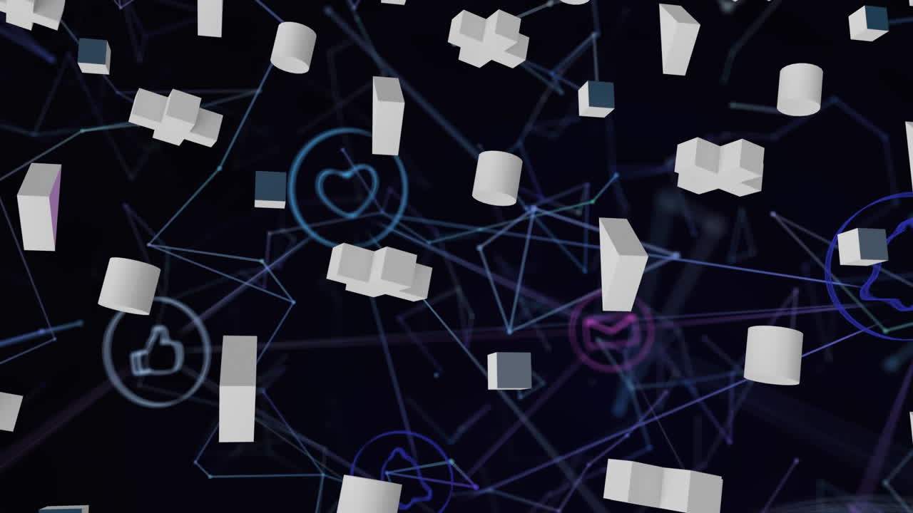 múltiples formas contra un fondo negro