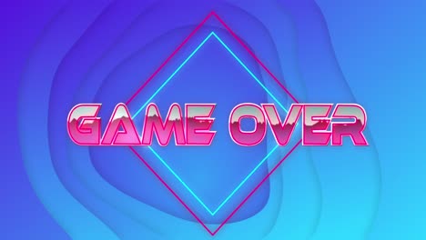 Game-over-pink-text-over-neon-banner-against-abstract-textured-blue-gradient-background