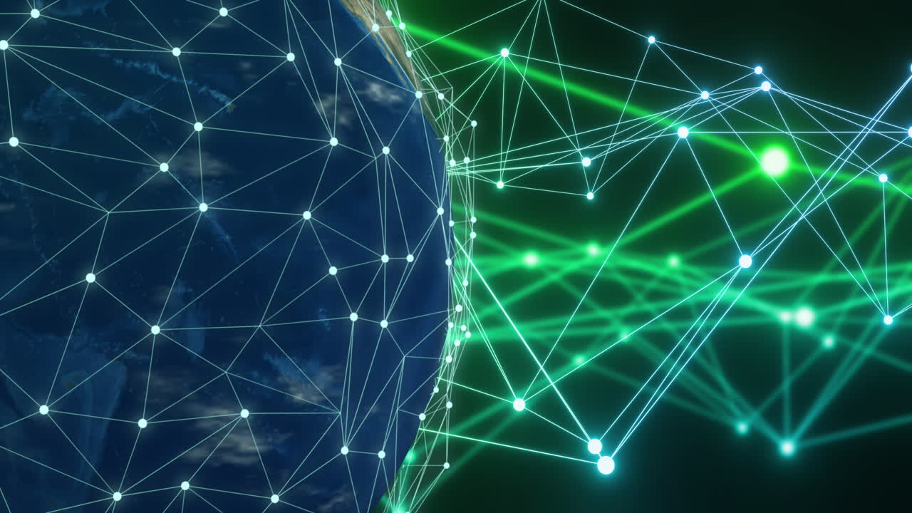 animación del globo con una red de conexiones