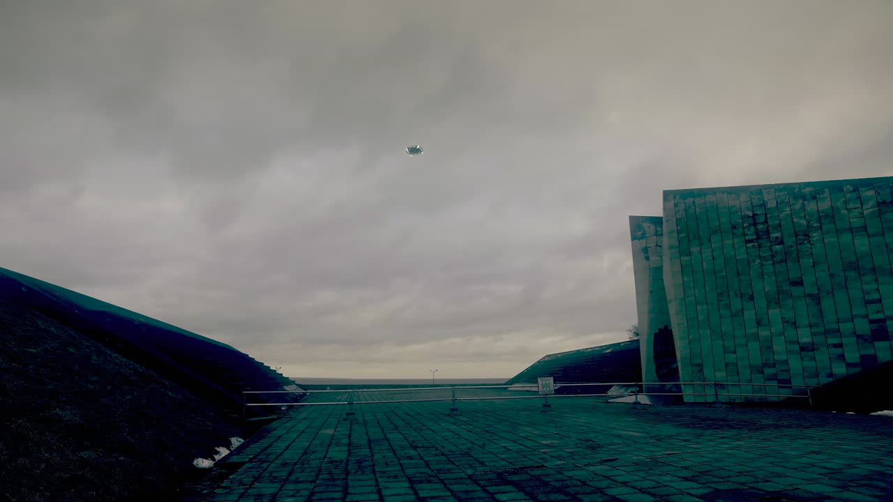 Ufo landing on a empty square