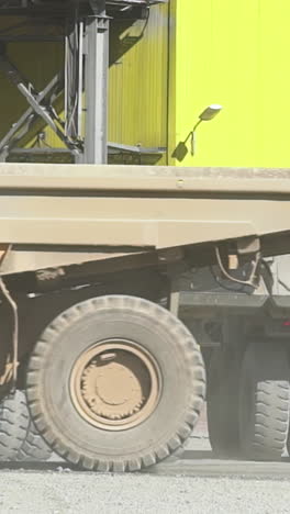 dump trucks at a construction site