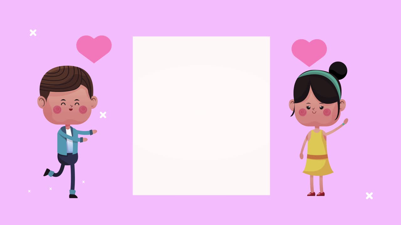 귀여운 만화 커플