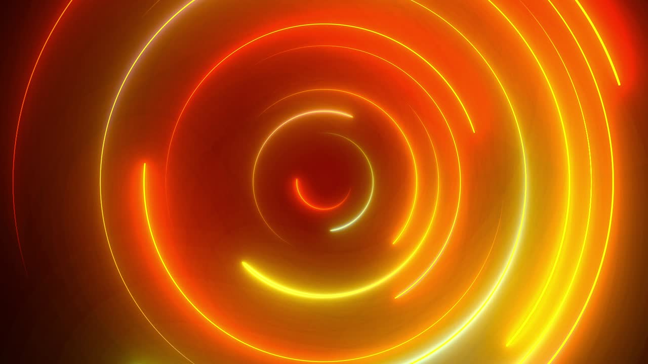 Animazione video tecnologica sci-fi luminosa con raggi laser al neon, video stock. Sfondi, astratto, linea singola, illuminazione al neon a colori e forme piene.