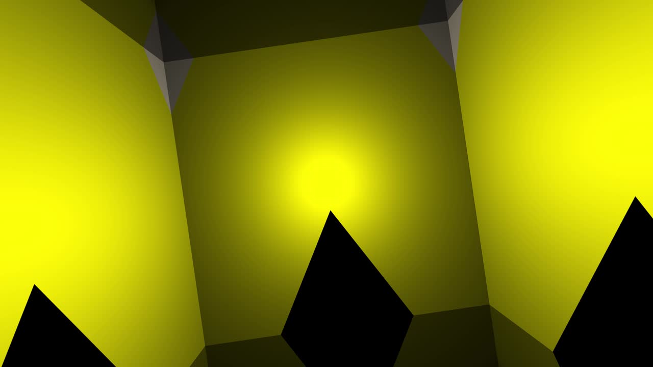 bucle de fondo 3d geométrico con triángulos amarillos.