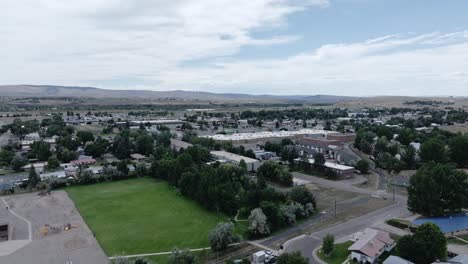 backward reveal drone shot of craig colorado in the yampa valley