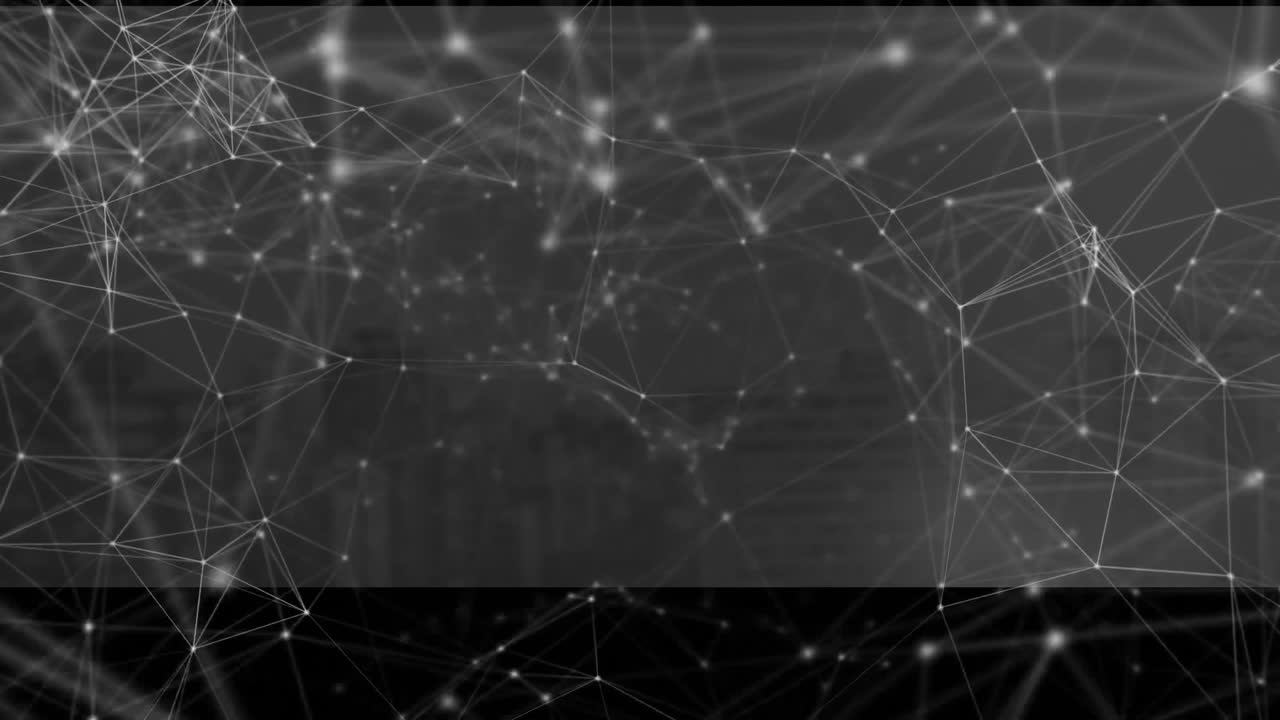 Node brightening initiating link emergence and mesh undulating illustrating data network evolution