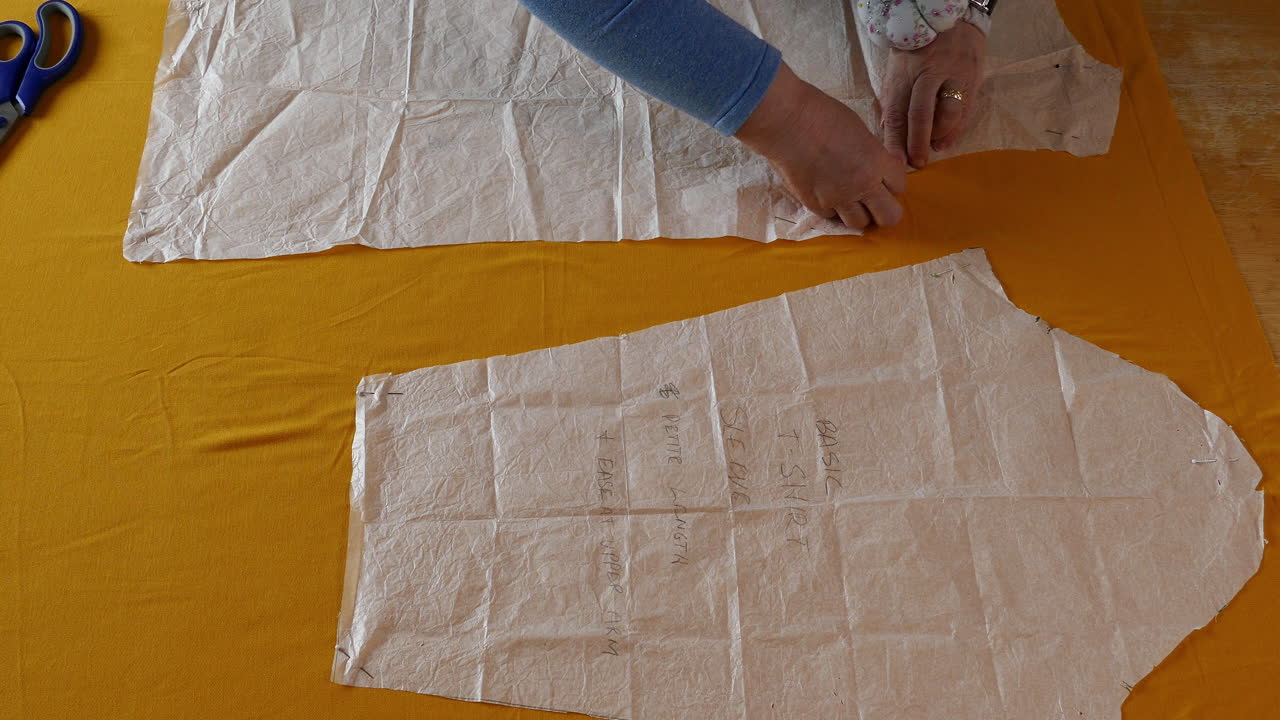 sewing pattern marking and cutting out