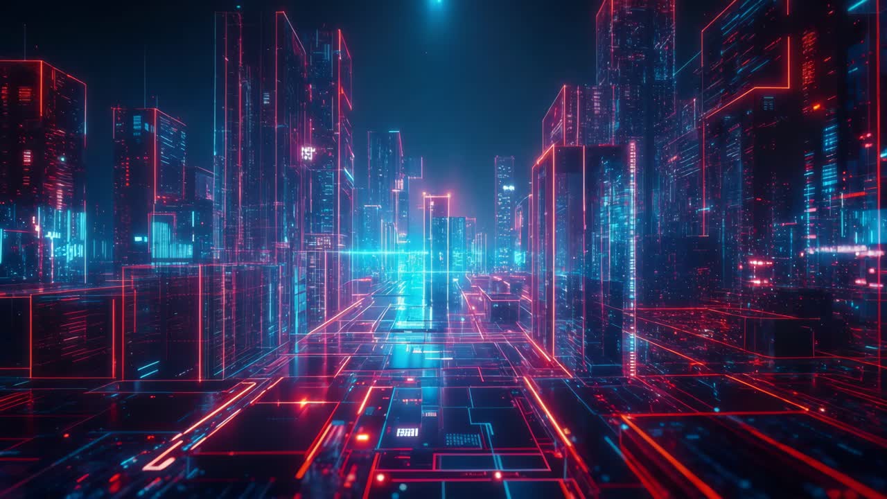 el paisaje urbano cyberpunk futurista