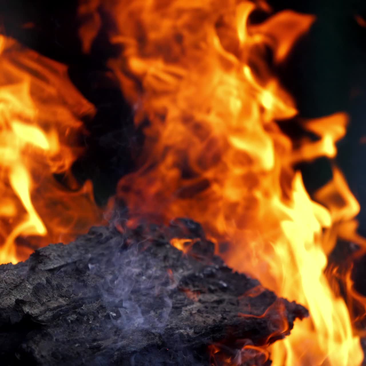 Close up of blazing fire