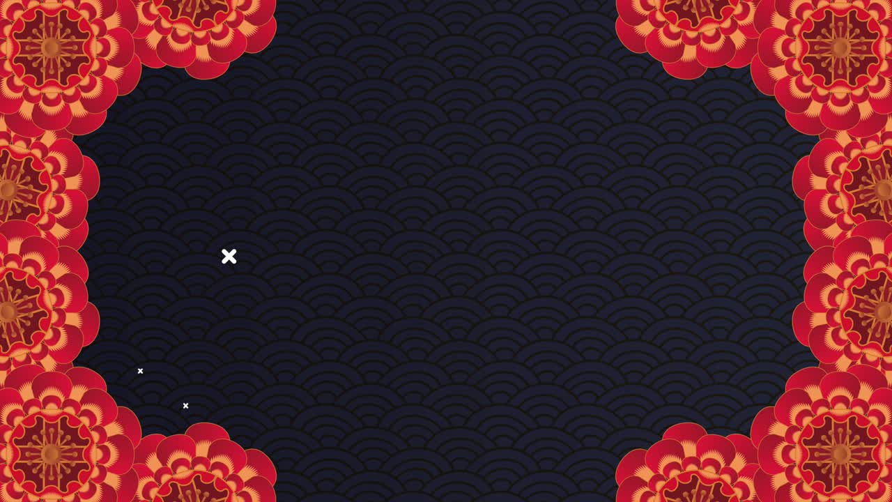 feliz año nuevo chino decoración de marco floral