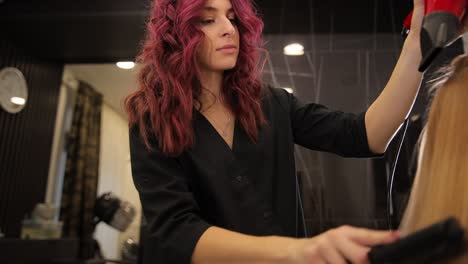 hairdresser girl at work hairdresser girl is styli 4k 2025 08 04 23 19 20 utc.mov | barber, beautiful, beauty, blond hair
