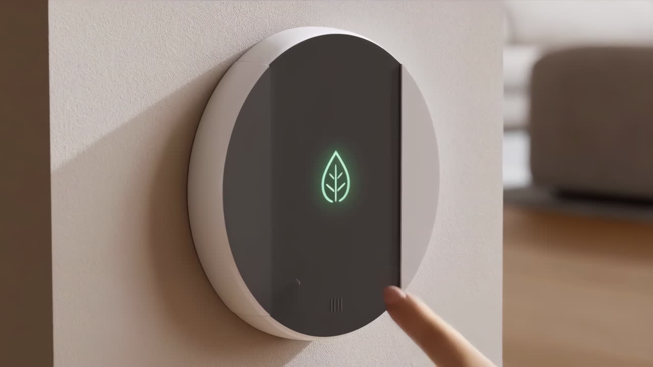 Smart Thermostat on Wall